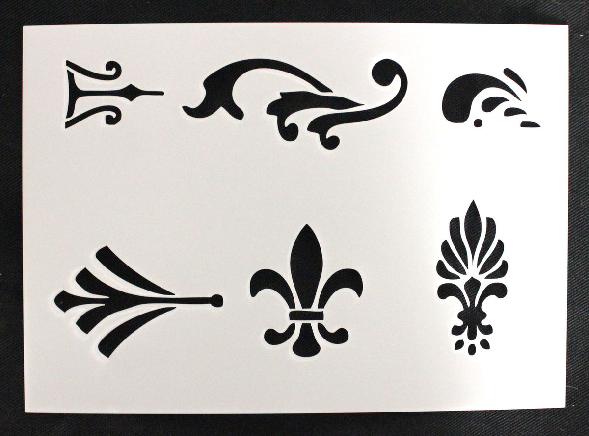 End Shapes Shabby Chic Vintage Retro Stencil – Personalised Stencils